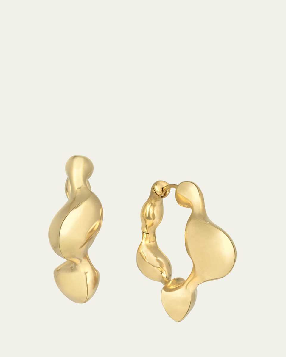 18K Yellow Gold Cayrn Sculptural Hoop Earrings